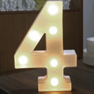 Luminous LED Letter Night Light English Alphabet Number Lamp Wedding Party Decoration Christmas Home Decoration Accessories
