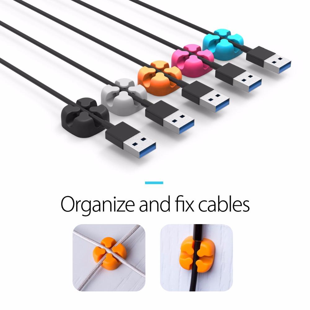 ORICO 10Pcs Colorful Cable Winder Wire Storage Silicon Cable manager Holder Desk Tidy Organiser For Digital Cable