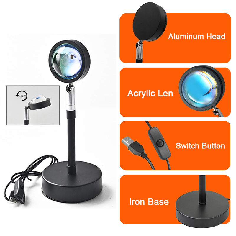 APP Sunset Light Sunset Light Net Red Projection Fill Light Remote Control RGB Sunset Light Live Floor Lamp Dawn Atmosphere Light