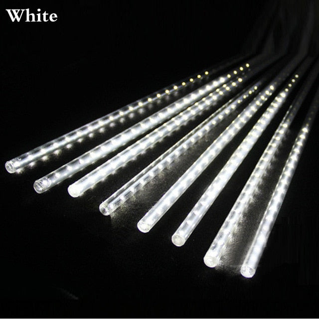 Waterproof 3 colors EU Plug Garland 8 Tubes LED Meteor Shower Rain string light 50cm 30cm Icicle Snowfall Xmas decoration