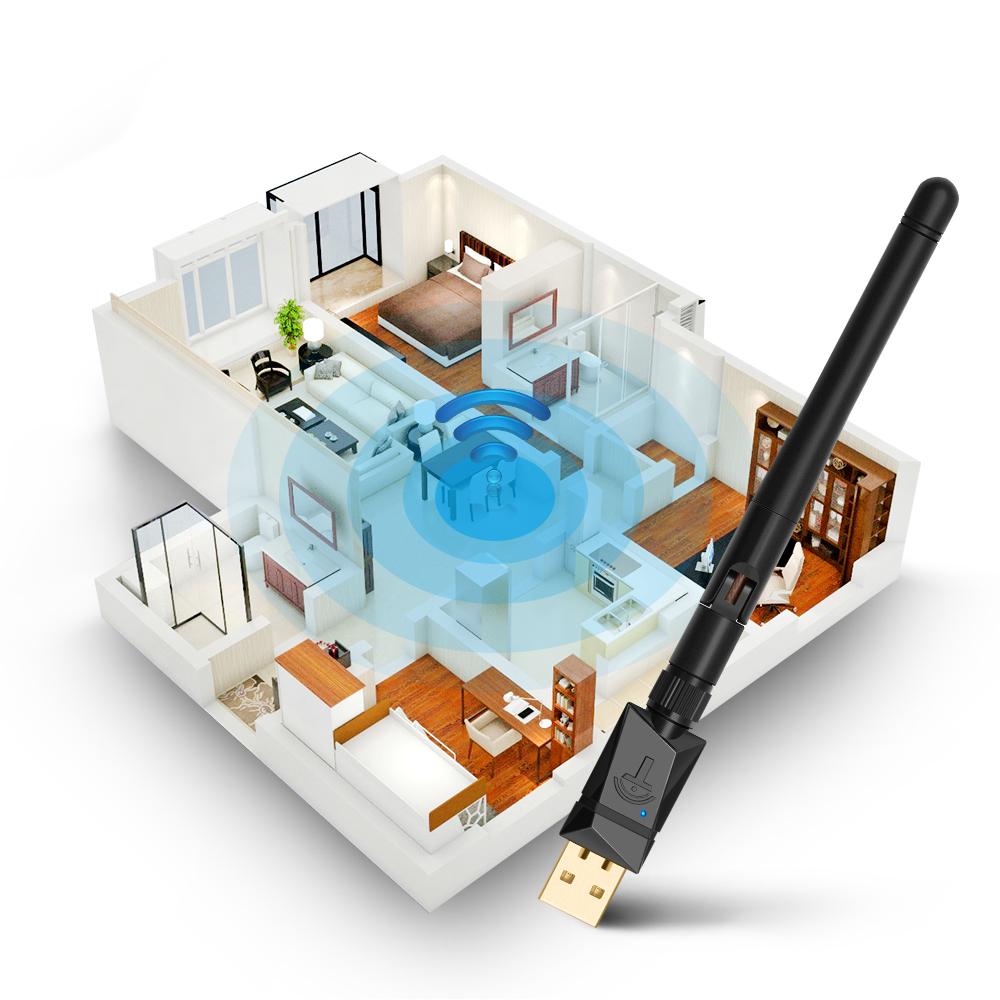 Rocketek 600Mbps Dual Band Wireless USB wifi Dongle Adapter, with 802.11N/G/B Antenna  Network Lan Card 802.11a/g/n/ac