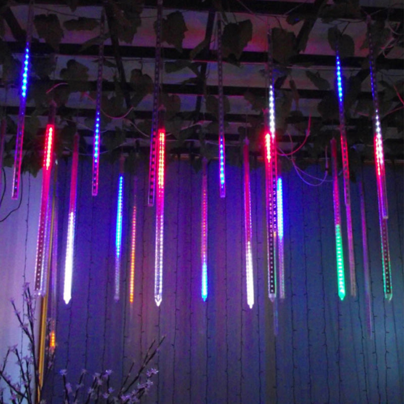 Waterproof 3 colors EU Plug Garland 8 Tubes LED Meteor Shower Rain string light 50cm 30cm Icicle Snowfall Xmas decoration