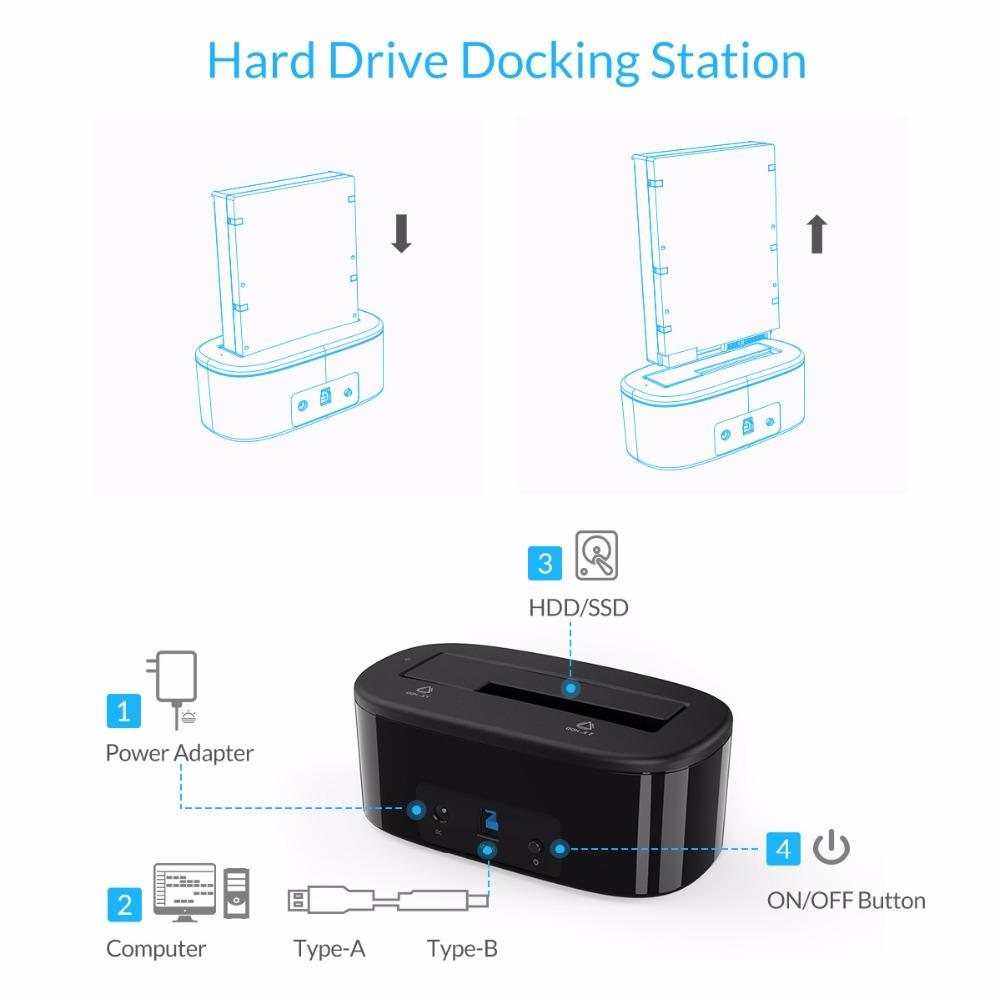 ORICO USAP HDD Docking Station 5Gbps Super Speed USB 3.0 to SATA Hard Drive Docking Station for 2.5''/ 3.5