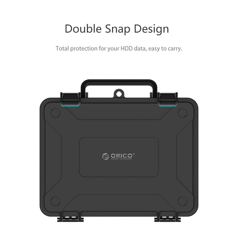 ORICO HDD Protection Box ABS HDD Storage Case Waterproof Shockproof Case Cover for 3.5 Inch HDD with Safety Lock