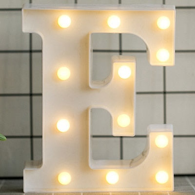 Luminous LED Letter Night Light English Alphabet Number Lamp Wedding Party Decoration Christmas Home Decoration Accessories