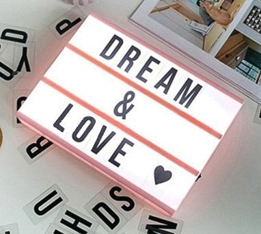 A4 Size USB AA Battery LED Combination Night light Box DIY Letters Symbol Cards Decoration Lamp Message Board Lightbox