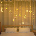 Moon Star LED Curtain Lights 220V EU Plug Fairy Christmas Garlands Outdoor Decoration Holiday Festival LED Twinkle String Lights