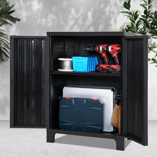 Gardeon Outdoor Storage Cabinet Box 92cm Lockable Cupboard Sheds