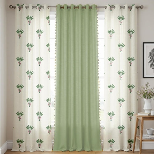 Cotton Room Darkening Door Curtains