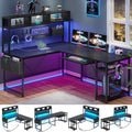 Reversible L Shaped Gaming Desk With Power Outlet