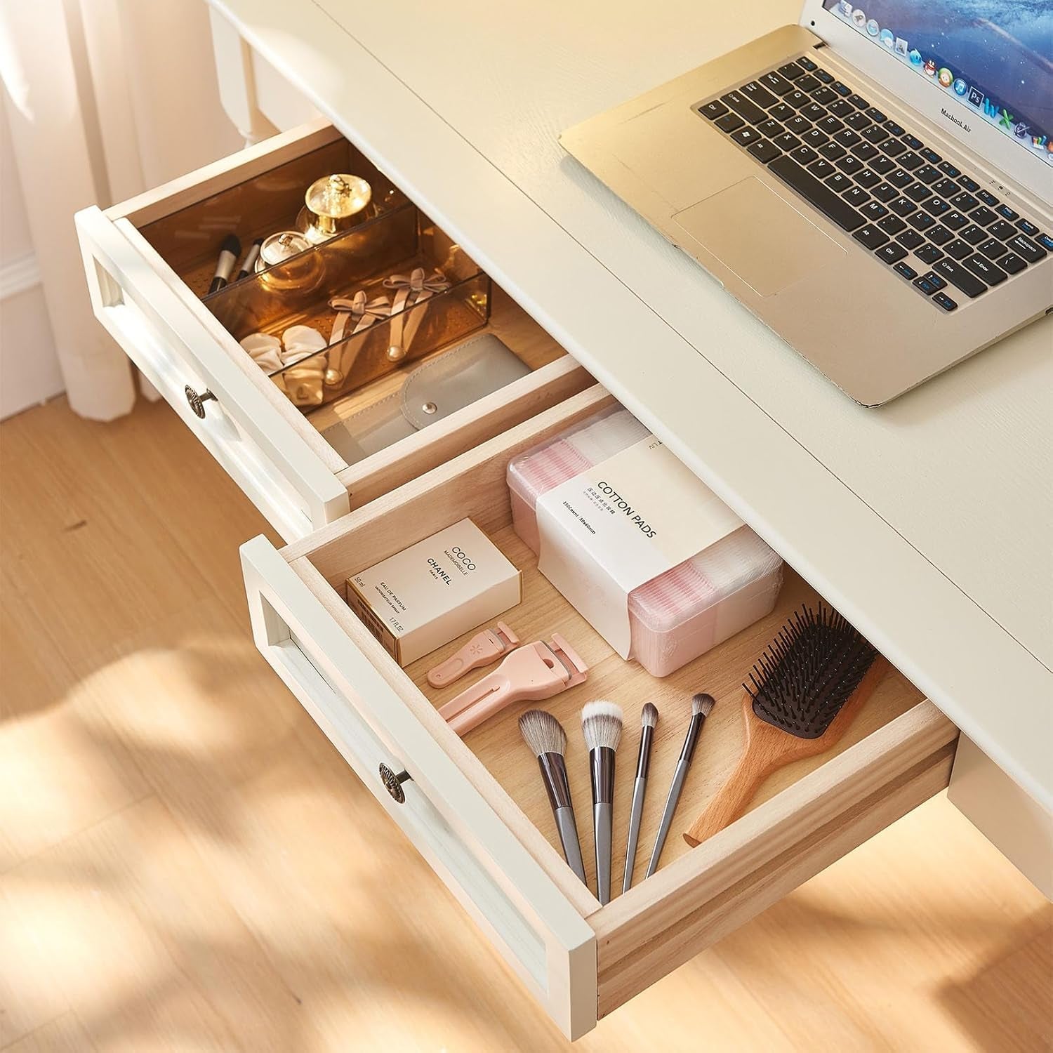 47 Inch Desk With Drawers Solid Wood Home Office Desk